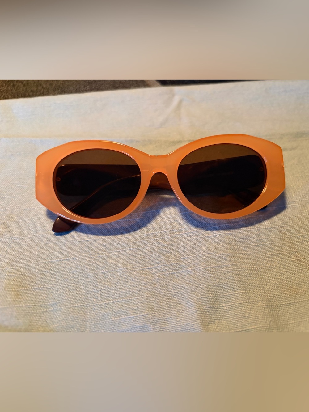 Paging Andy Warhol Orange Round Frame Sunglasses